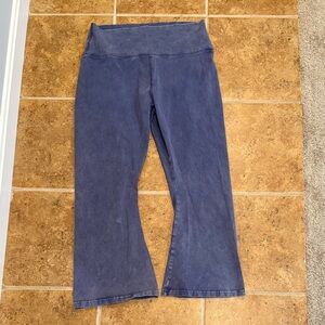 Offline by Aerie OG Cotton Blue Cropped Flare Pants